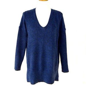 John + Jenn Tunic Sweater Midnight Blue Black Melange Knit